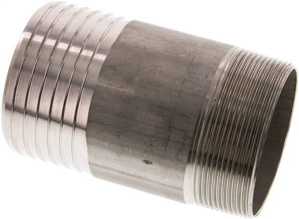 75 mm (3'') & R2-1/2'' Stainless Steel 1.4571 Hose Barb Male 120mm