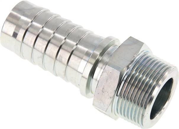 32x48 mm & R1-1/4'' zink plated Steel Hose Pillar with Male Threads DIN EN 14423