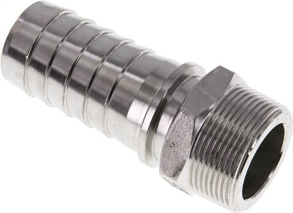 38x54 mm & R1-1/2'' Stainless Steel 1.4301 Hose Pillar with Male Threads DIN EN 14423