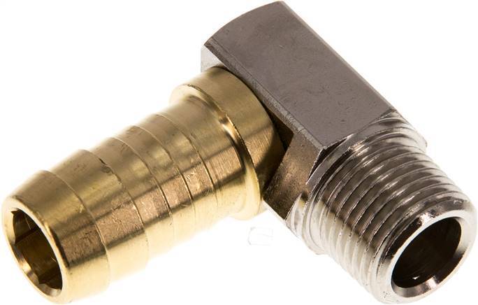 19 mm (3/4'') & R1/2'' Brass Elbow Hose Barb with Male Threads