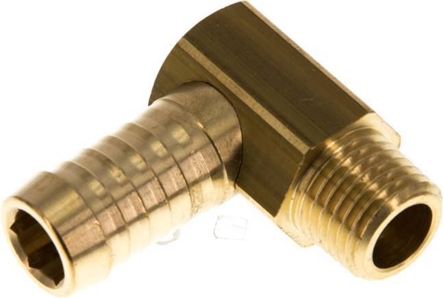 13 mm (1/2'') & M14x1.5 (taper) Brass Elbow Hose Barb with Male Threads