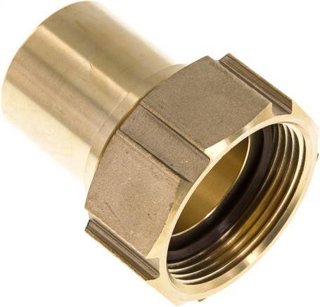 38 mm (1-1/2'') & G1-1/2'' Brass Hose Barb Union Nut Flat Sealing Polyurethane Safety collars EN 14420-5 (DIN 2817)