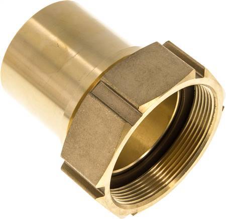 63 mm (2-1/2'') & G2-1/2'' Brass Hose Barb Union Nut Flat Sealing Polyurethane Safety collars EN 14420-5 (DIN 2817)