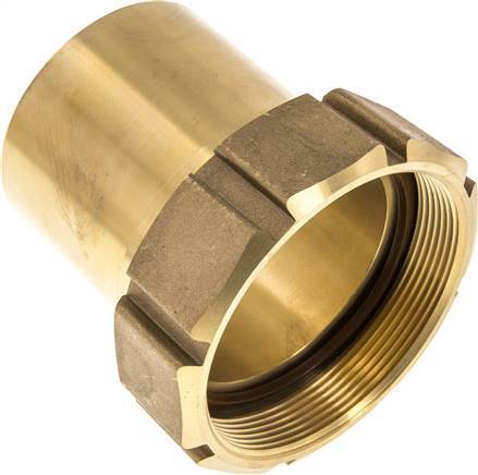 75 mm (3'') & G3'' Brass Hose Barb Union Nut Flat Sealing Polyurethane Safety collars EN 14420-5 (DIN 2817)