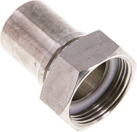 32 mm (1-1/4'') & G1-1/4'' Acier inoxydable 1.4401 Barre à tuyau Écrou-union Joint plat PTFE Colliers de securite EN 14420-5 (DIN 2817)