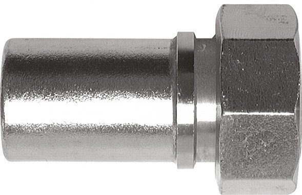 100 mm & G4'' RVS 1.4401 Slangpilaar Wartelmoer Vlakke PTFE Afdichting en Veiligheidskraag EN 14420-5 (DIN 2817)