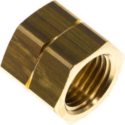 4/6mm (G1/4'' LH) Brass Union Nut L15.5mm