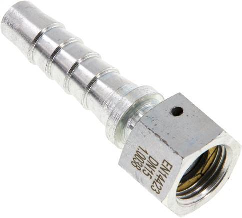 Pilier de tuyau en acier zingue 13x25 mm & G1/2'' avec ecrou-raccord DIN EN 14423 / DIN 2826