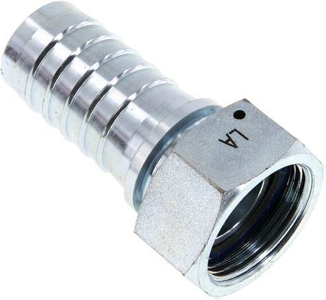 Pilier de tuyau en acier zingue 32x48 mm & G1-1/4'' avec ecrou-raccord DIN EN 14423 / DIN 2826