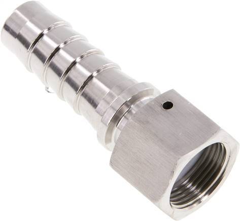 Pilier de tuyau 19x33 mm & G3/4'' en acier inoxydable 1.4301 avec ecrou-raccord DIN EN 14423 / DIN 2826