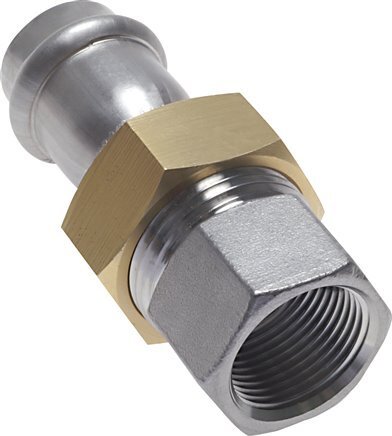 Union Press Fitting - 42mm Female & Rp 1-1/2'' Female - Stainless Steel Flat Sealing