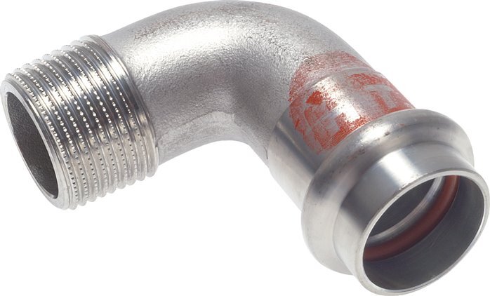 Raccord à sertir coude 90deg - 18mm Femelle & R 3/4'' Mâle - Acier inoxydable