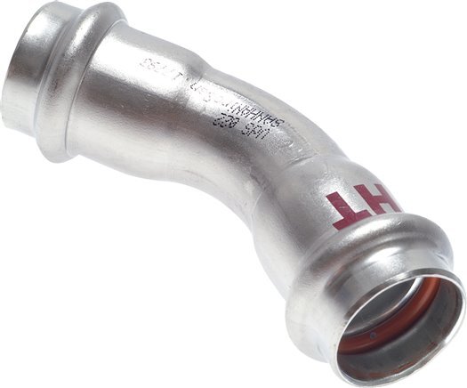 45deg Elbow Press Fitting - 42mm Female - Stainless Steel