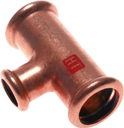 Tee Press Fitting - 15mm Female & 18mm - Copper alloy