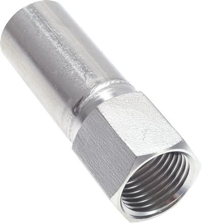 Perskoppeling - 18mm Buiseinde & Rp 1/2'' Persmof - RVS