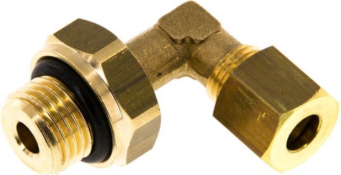 6mm & G1/4'' Messing L-Vorm Knelfitting Buitendraad 150bar NBR Verstelbaar DIN EN 1254-2