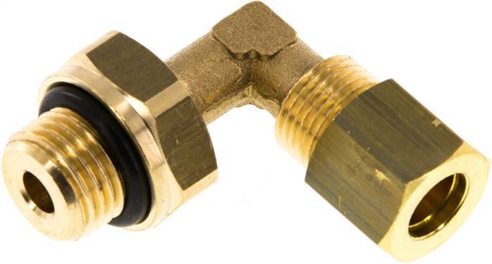 8mm & G1/4'' Brass Elbow Compression Fitting with Male Threads 135 bar NBR Adjustable DIN EN 1254-2