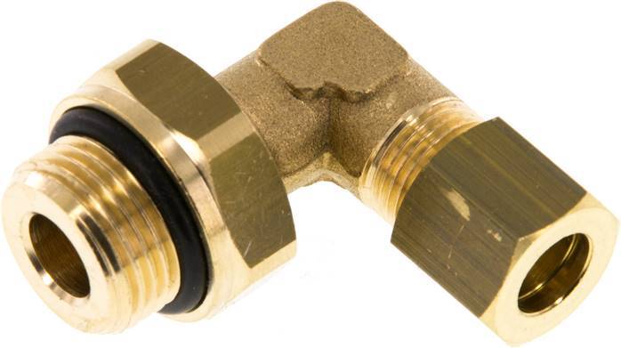 Raccord à compression coude en laiton 8mm & G3/8'' avec filets mâles 135 bar NBR Reglable DIN EN 1254-2