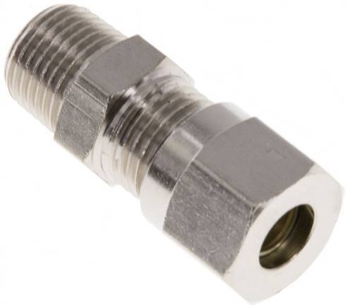 6LL & R1/8'' Nickel plated Brass Straight Cutting Fitting with Male Threads 100 bar ISO 8434-1