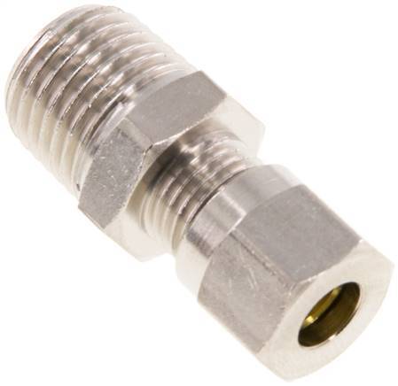 6LL & R1/4'' Nickel plated Brass Straight Cutting Fitting with Male Threads 100 bar ISO 8434-1