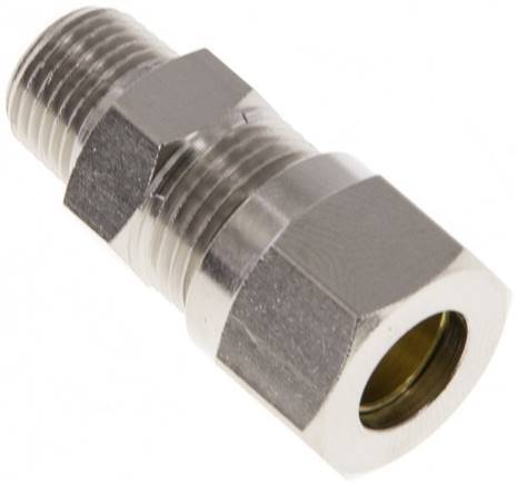 8LL & R1/8'' Nickel plated Brass Straight Cutting Fitting with Male Threads 100 bar ISO 8434-1