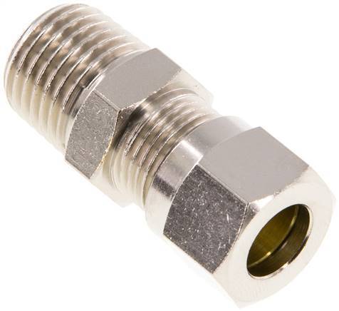 8LL & R1/4'' Nickel plated Brass Straight Cutting Fitting with Male Threads 100 bar ISO 8434-1