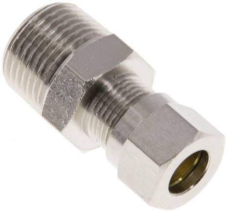 8LL & R3/8'' Nickel plated Brass Straight Cutting Fitting with Male Threads 100 bar ISO 8434-1