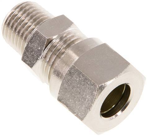 10L & R1/4'' Nickel plated Brass Straight Cutting Fitting with Male Threads 115 bar ISO 8434-1