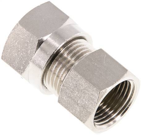 12L & G3/8'' Nickel plated Brass Straight Cutting Fitting with Female Threads 75 bar ISO 8434-1