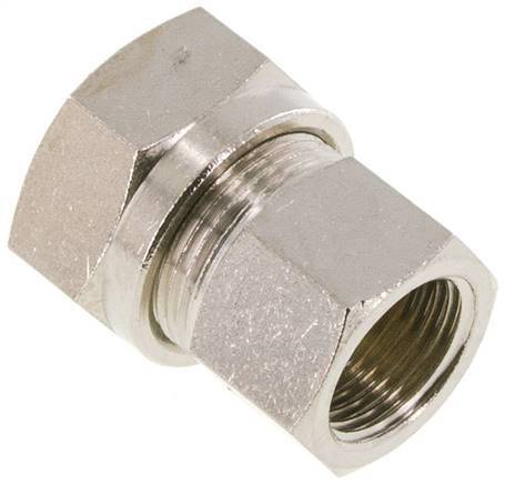 18L & G1/2'' Nickel plated Brass Straight Cutting Fitting with Female Threads 65 bar ISO 8434-1