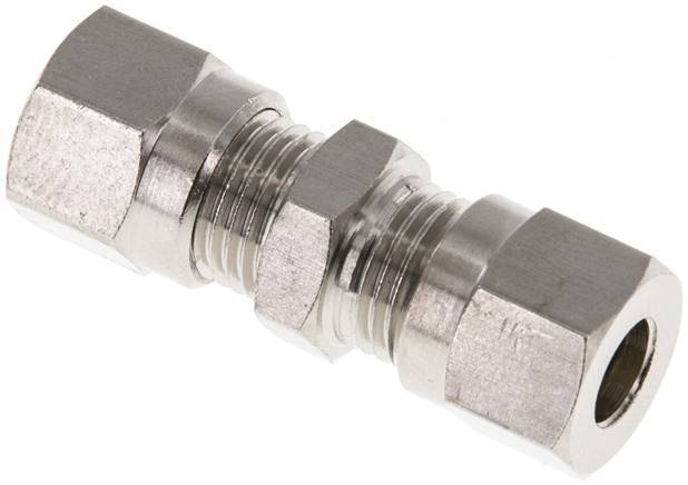 6LL Nickel plated Brass Straight Cutting Fitting 100 bar ISO 8434-1