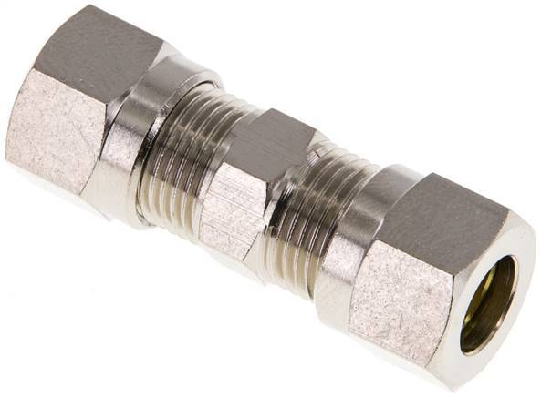 8LL Nickel plated Brass Straight Cutting Fitting 100 bar ISO 8434-1