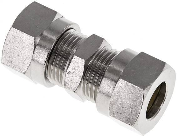 12L Nickel plated Brass Straight Cutting Fitting 75 bar ISO 8434-1