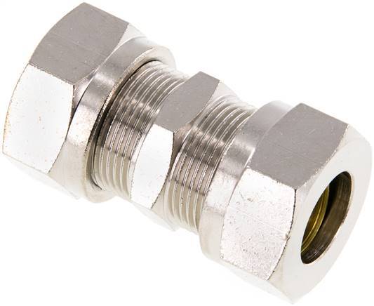 18L Nickel plated Brass Straight Cutting Fitting 65 bar ISO 8434-1