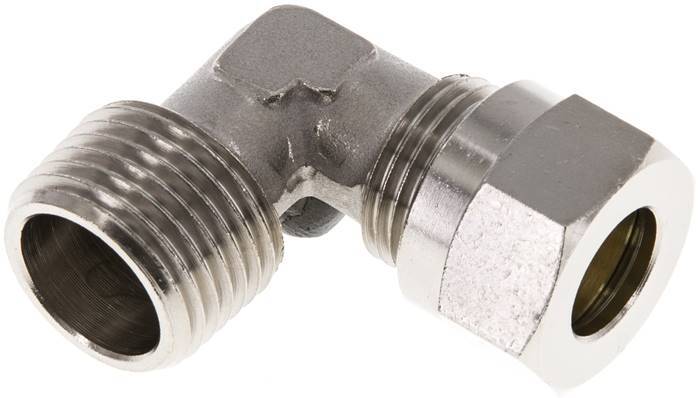 12L & R1/2'' Nickel plated Brass Elbow Cutting Fitting with Male Threads 75 bar ISO 8434-1