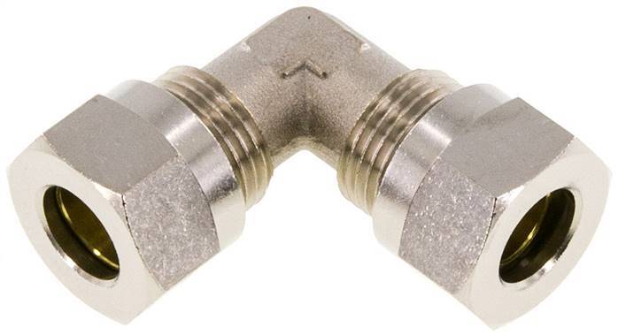 12L Nickel plated Brass Elbow Cutting Fitting 75 bar ISO 8434-1