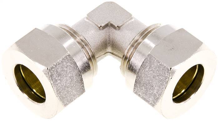 15L Nickel plated Brass Elbow Cutting Fitting 70 bar ISO 8434-1