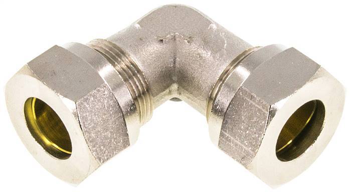 18L Nickel plated Brass Elbow Cutting Fitting 65 bar ISO 8434-1