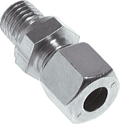 6L & M10x1 Zink plated Steel Straight Cutting Fitting with Male Threads 315 bar NBR ISO 8434-1