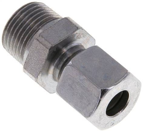 8L & R3/8'' Zink plated Steel Straight Cutting Fitting with Male Threads 315 bar ISO 8434-1