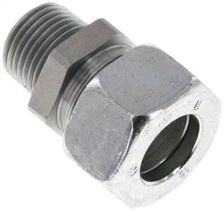 Raccord de coupe droit en acier zingue 18L et R1/2'' à filetage mâle 315 bar ISO 8434-1
