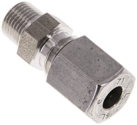 6L & R1/8'' Stainless Steel Straight Cutting Fitting with Male Threads 315 bar ISO 8434-1