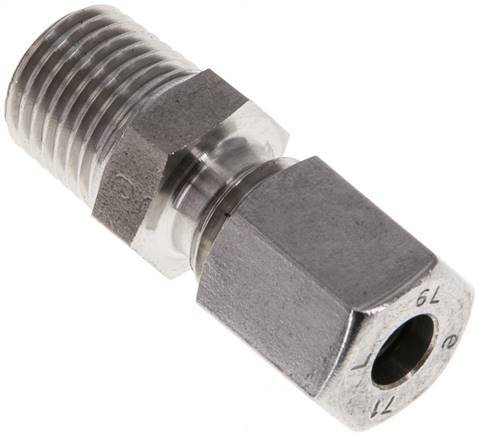 6L & R1/4'' Stainless Steel Straight Cutting Fitting with Male Threads 315 bar ISO 8434-1