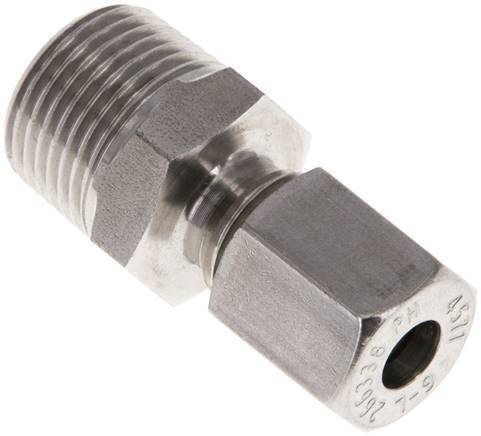 6L & R3/8'' Stainless Steel Straight Cutting Fitting with Male Threads 315 bar ISO 8434-1