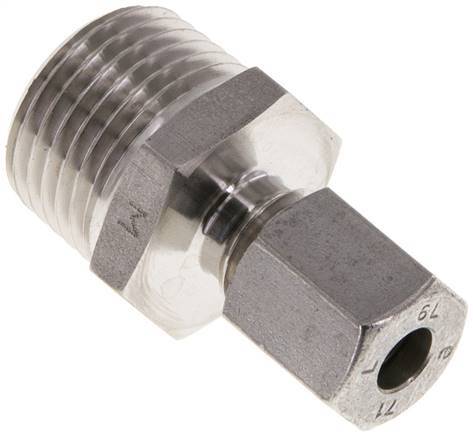 6L & R1/2'' Stainless Steel Straight Cutting Fitting with Male Threads 315 bar ISO 8434-1