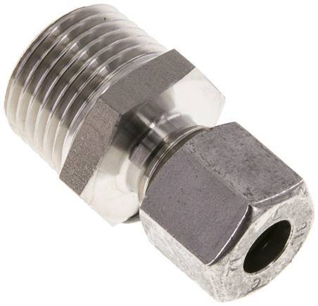 Racor de corte recto de acero inoxidable 8L y R1/2'' con rosca macho 315 bar ISO 8434-1