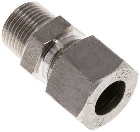 12L & R3/8'' Stainless Steel Straight Cutting Fitting with Male Threads 315 bar ISO 8434-1