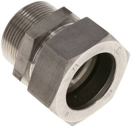 Accesorio de corte recto de acero inoxidable 42L y R1-1/2'' con rosca macho 160 bar ISO 8434-1