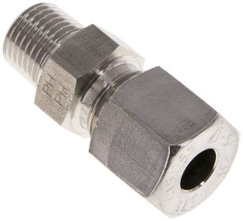 Raccord de coupe droit en acier inoxydable 8L et R1/4'' avec filetage mâle 630 bar ISO 8434-1