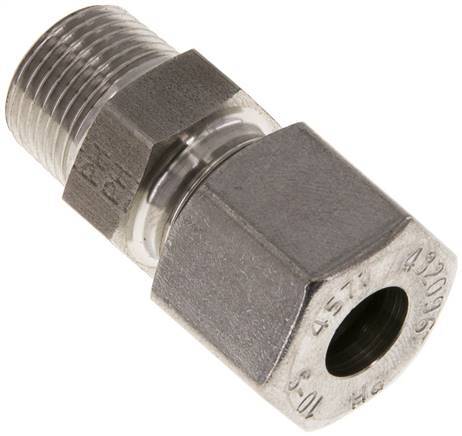 10L & R3/8'' Stainless Steel Straight Cutting Fitting with Male Threads 630 bar ISO 8434-1